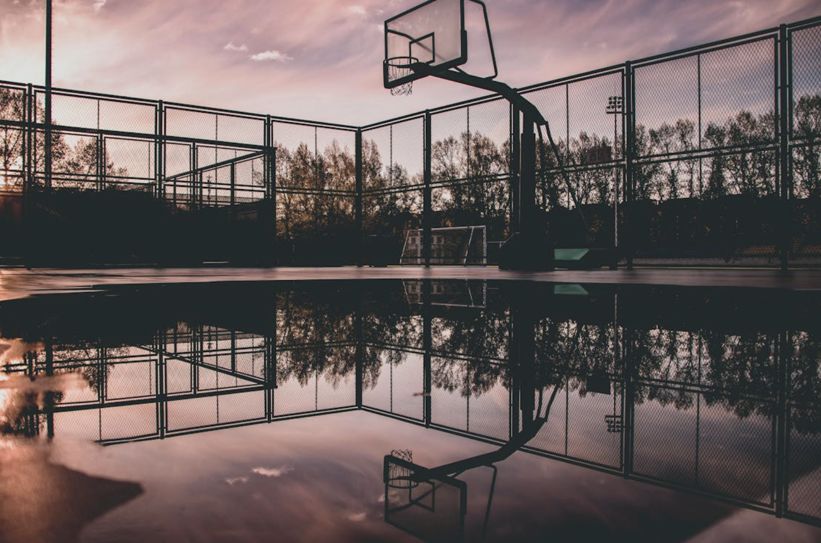 Daytime outdoor basketball court in Birkenhead